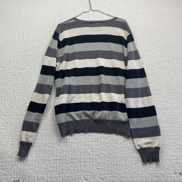 Y2K Hurley Mens Pullover Sweatshirt Long Sleeve Striped Men Sz M Surf Read - Picture 14 of 16